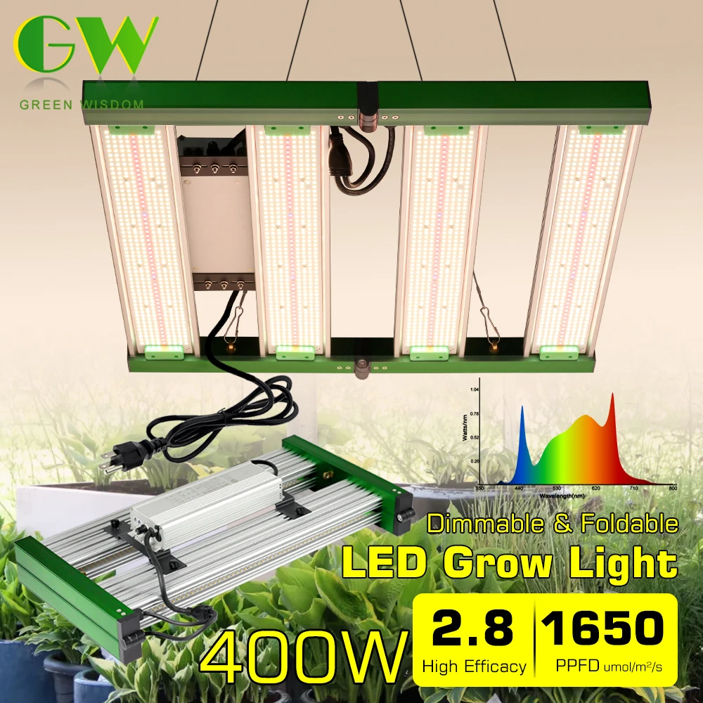 

400W Full Spectrum LM3030 LED Grow Light Growing Phytolamp Foldable Dimmable for Indoor Greenhouse Veg Flower Seedling
