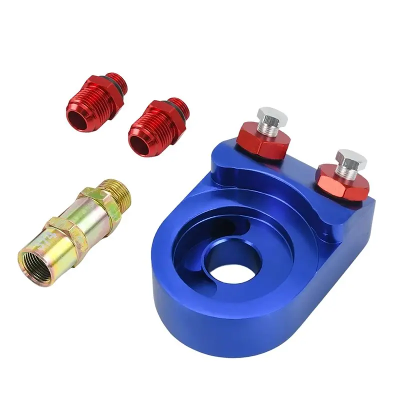 

A33K-Aluminum For Turbo T3 T4 Engine Plate Oil Cooler Kit Oil Filter Sandwich Adapter 10AN