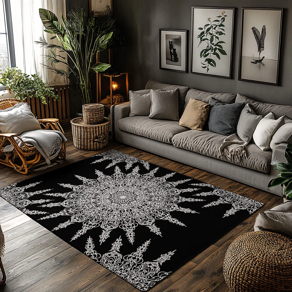 Elegant Persian Area Rug Bohemian Floor Decor Vintage Oriental Carpet Non-Slip Home Accent Modern Living Room Decor Durable Floo