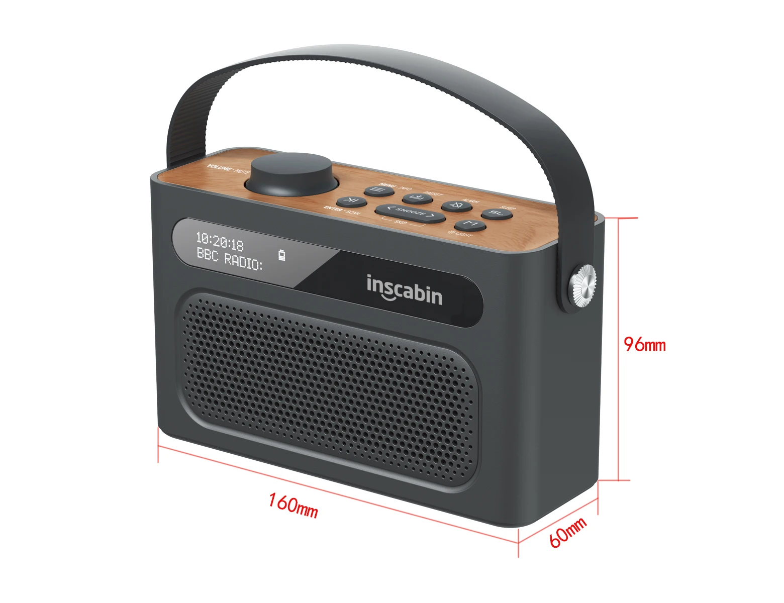 Imagem -05 - Inscabin M60ii Estéreo Dab Rádio Portátil sem Fio Alto-falante com Bluetooth fm Design Bonito Bateria Recarregável tf Usb