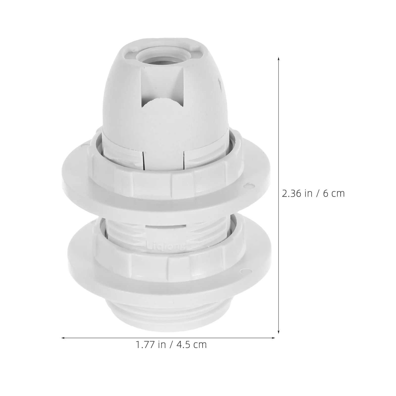 2Pcs E14 Full Thread Lamp Holder White Plastic Socket for Table Floor Light Aesthetic Design Compact Lightweight Lamp Accessory