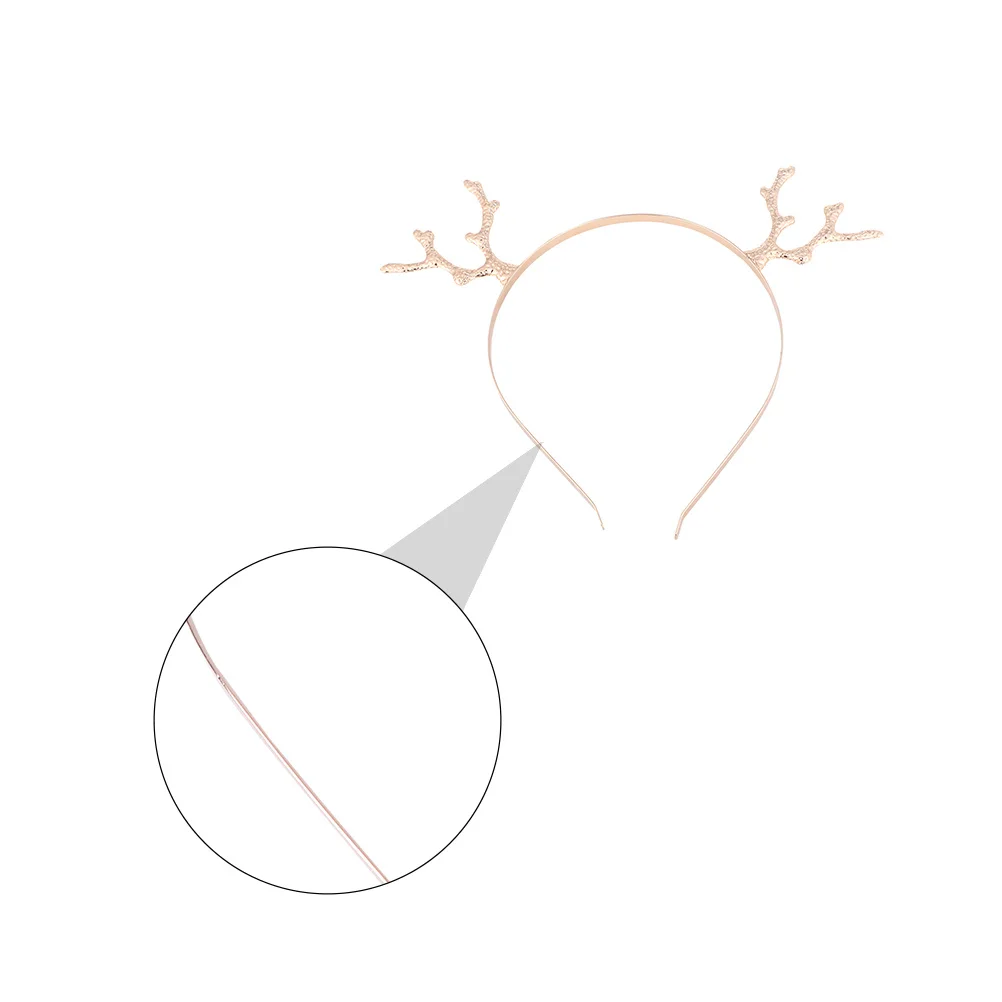 

2Pcs Alloy Christmas Headband Antler Style Letter Print Hair Hoop Holiday Party Decorative Set Alloy Headdress