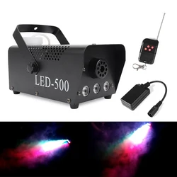 Mini 500w led rgb controle remoto sem fio máquina de fumaça bomba dj disco para festa casamento palco natal led fogger