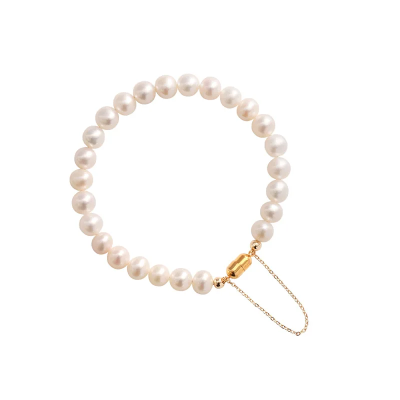Heißer Verkauf Trendy Magnet Schnalle 14K Gold Gefüllt Natürliche Süßwasser Perle Weiblichen Charme Armband Schmuck Für Frauen Geschenke Kein verblassen – Detail 9