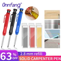 Multifunctional Metal Solid Carpenter Pencil Set With 3 Refill Leads Marking Tool Woodworking Deep Hole Mechanical Pencils