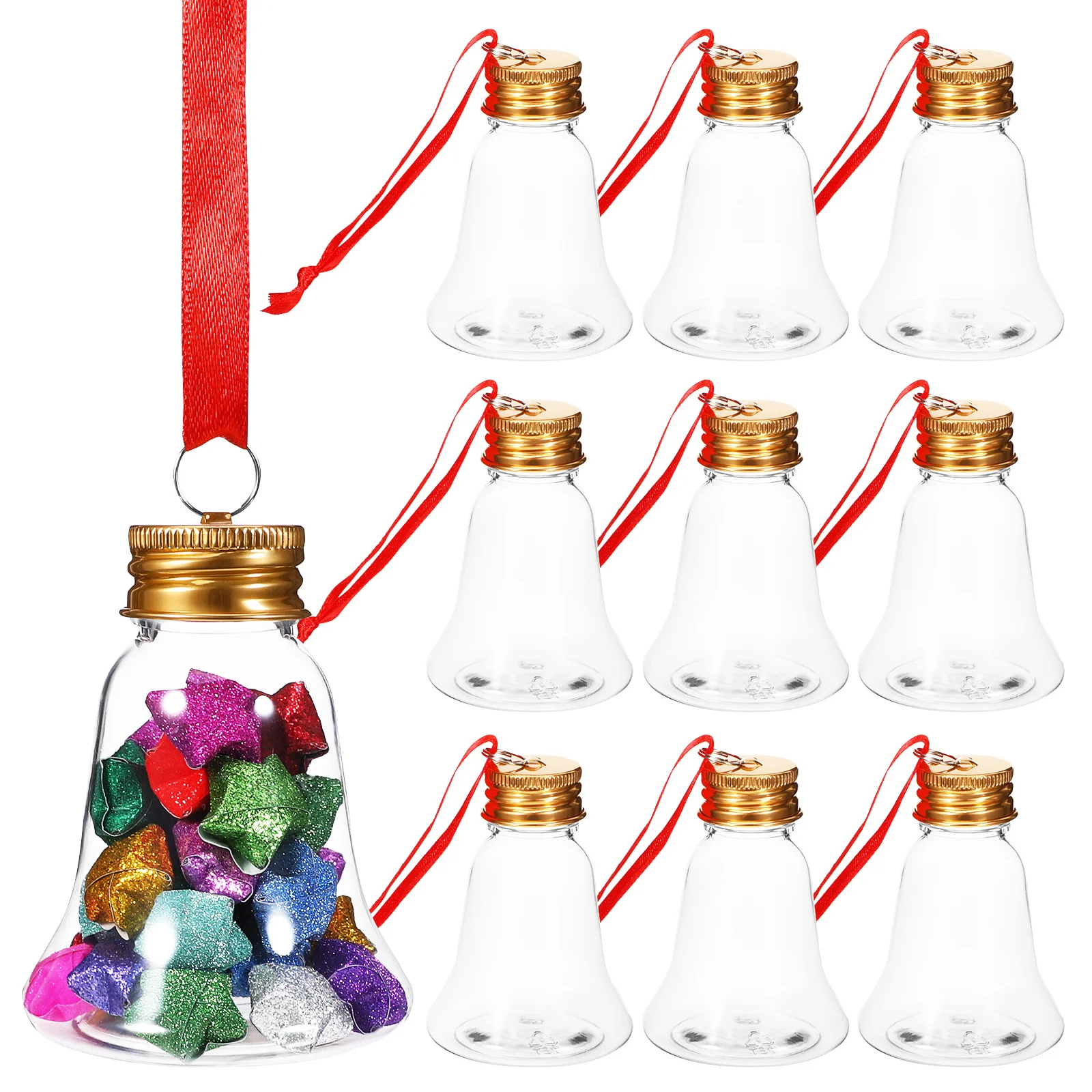 

12Pcs Christmas Tree Ornaments Clear Fillable Baubles Plastic Holiday Decorations for Xmas DIY Craft Pendants Sturdy Transparent