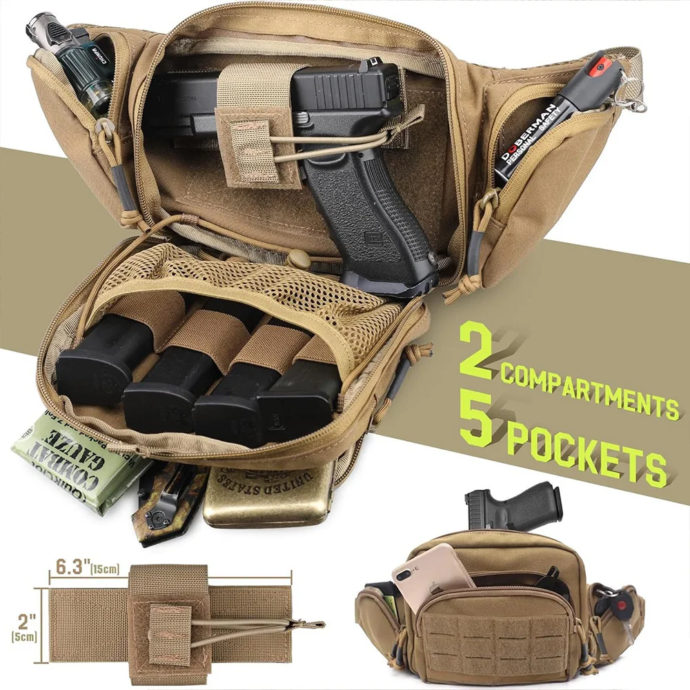 حقيبة خصر متعددة الوظائف للاستخدام الخارجي، سعة كبيرة، حقيبة خصر تكتيكية خفيفة الوزن للجري والرياضة المتحمسين A-DH #3