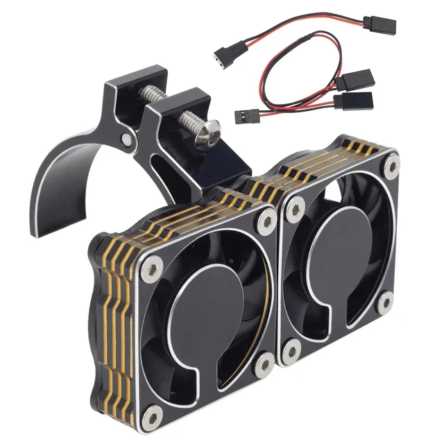 Racing 49MM Motor Heatsink Brushless 4010 Metal Dual Fan Ajustable Mount 47-51mm for TRAXXAS ARRMA 4985 1717 1/8 1/5 RC Car