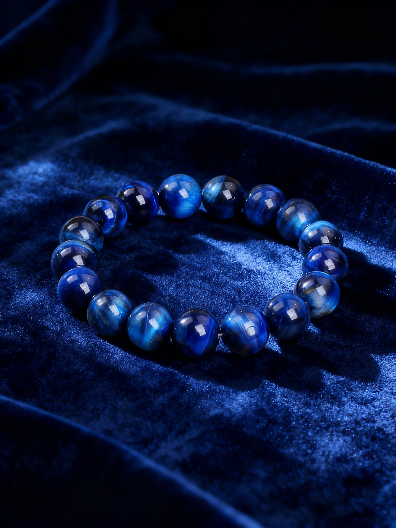 

Blue Tiger Eye Bracelet Men Natural Stone Beaded Energy Reiki Healing Charm Protection Courage Adjustable Unisex Jewelry Women