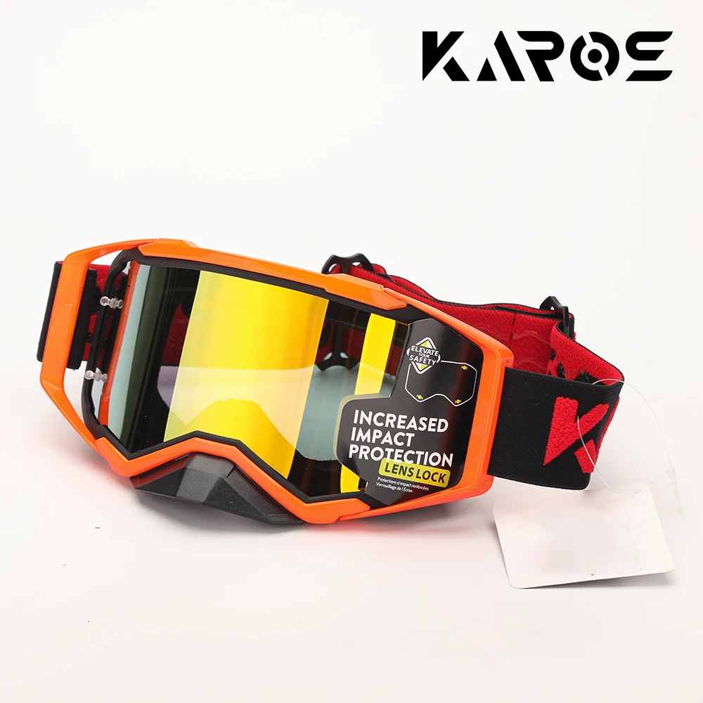 Karos Motorradhelm Goggle Männer Frauen Motocross Winddicht UV400 Schutzbrille Off Road Reiten MTB ATV Ski Racing Brille