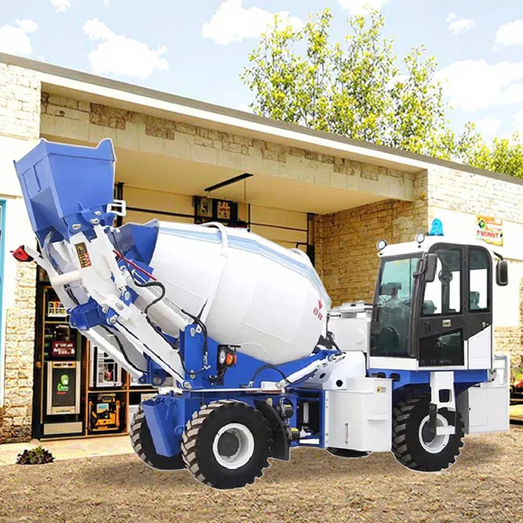 Factory Degree Rotating Self-loading Concrete Mixer Truck Auto Feeding 2m3 3m3 High Capacity Concrete Mixer