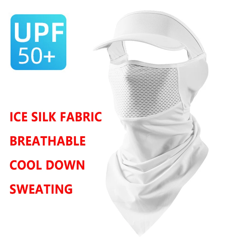 قناع واقي من الشمس من الحرير الجليدي الصيفي، منشفة وجه قابلة للتنفس لصيد الأسماك، قناع ركوب الدراجات، حماية من أشعة الشمس الرياضية، حماية من البعوض Upf50+