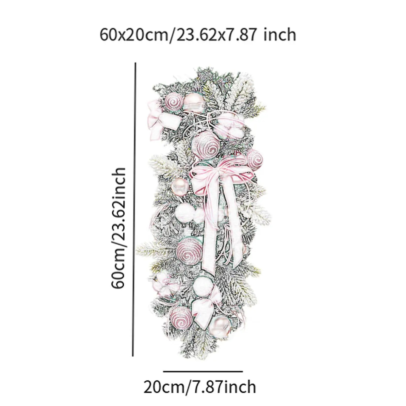 

Christmas Stairway Swag Party Christmas Gift Crafts Holiday Artificial Ornament for Dining Room Outdoor Wall Window Living Room