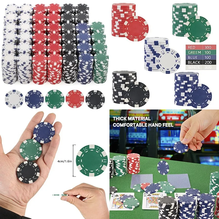 

11.5 Gram Poker Chips, 1000pcs Casino Poker Chips Texas Hold'em, Blackjack Chips, Casino Chips Bulk Poker Games Kit, Poker Chip