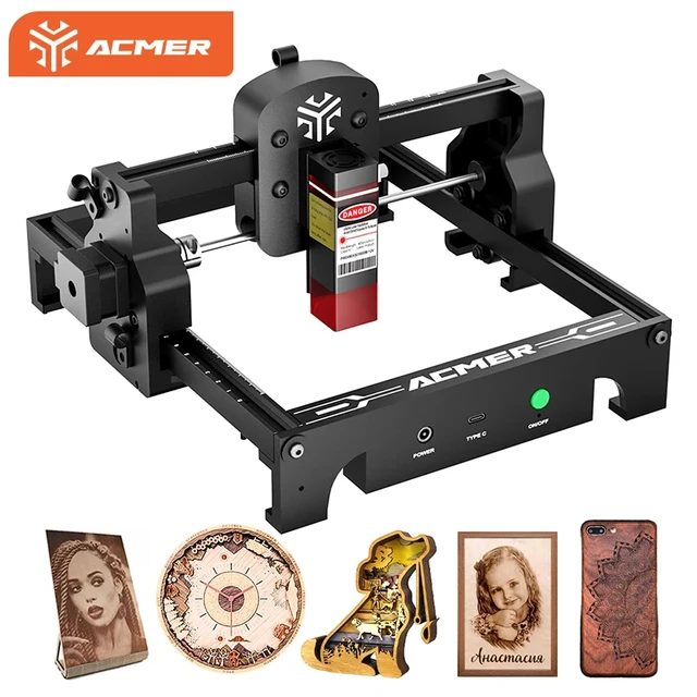 ACMER S1 2.5W 3.5W Mini Przenośny Grawer Laserowy DIY Laserowa Maszyna do Cięcia i Grawerowania Logo Drewno Malowane Akryl Szkło Skóra
