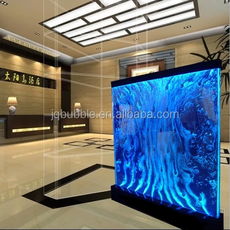 custom.Modern Best Interior Design Wall Fountains Acrylic Indoor Wall Decor with Bubble LED Light