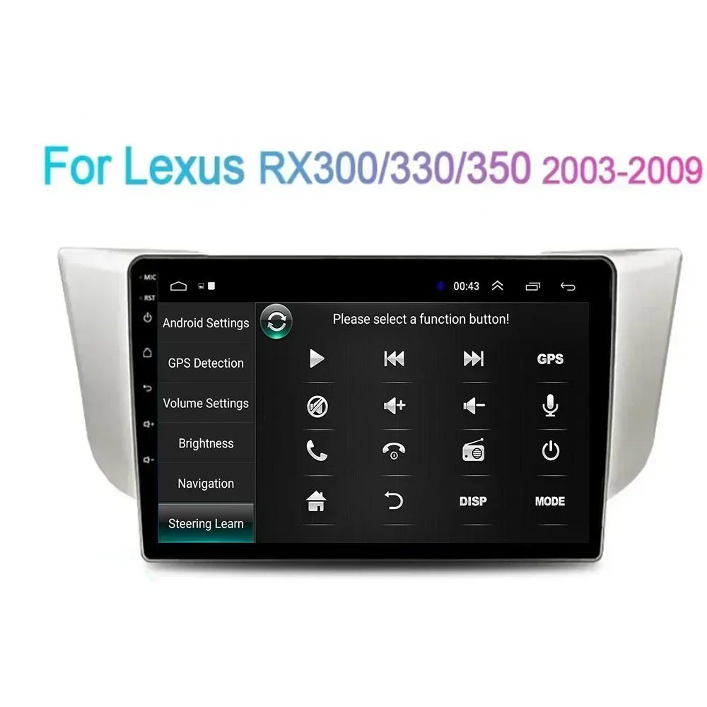 2 Din Android 13 Автомобильный стерео радио DVD GPS Мультимедийный видеоплеер 5G WiFi DSP Carplay для Lexus RX300 RX330 RX350 RX400H 2004+