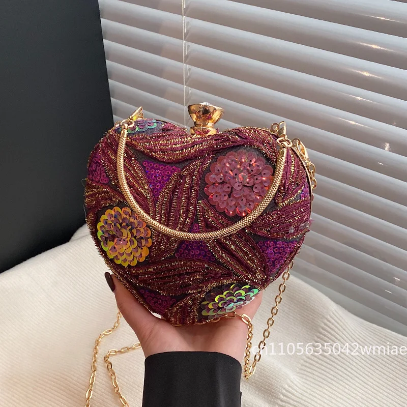 New Women's Chain Bag Fashionable High-quality Embroidered Sequin Handbag High-end Three-dimensional Versatile Girl's Small Bag