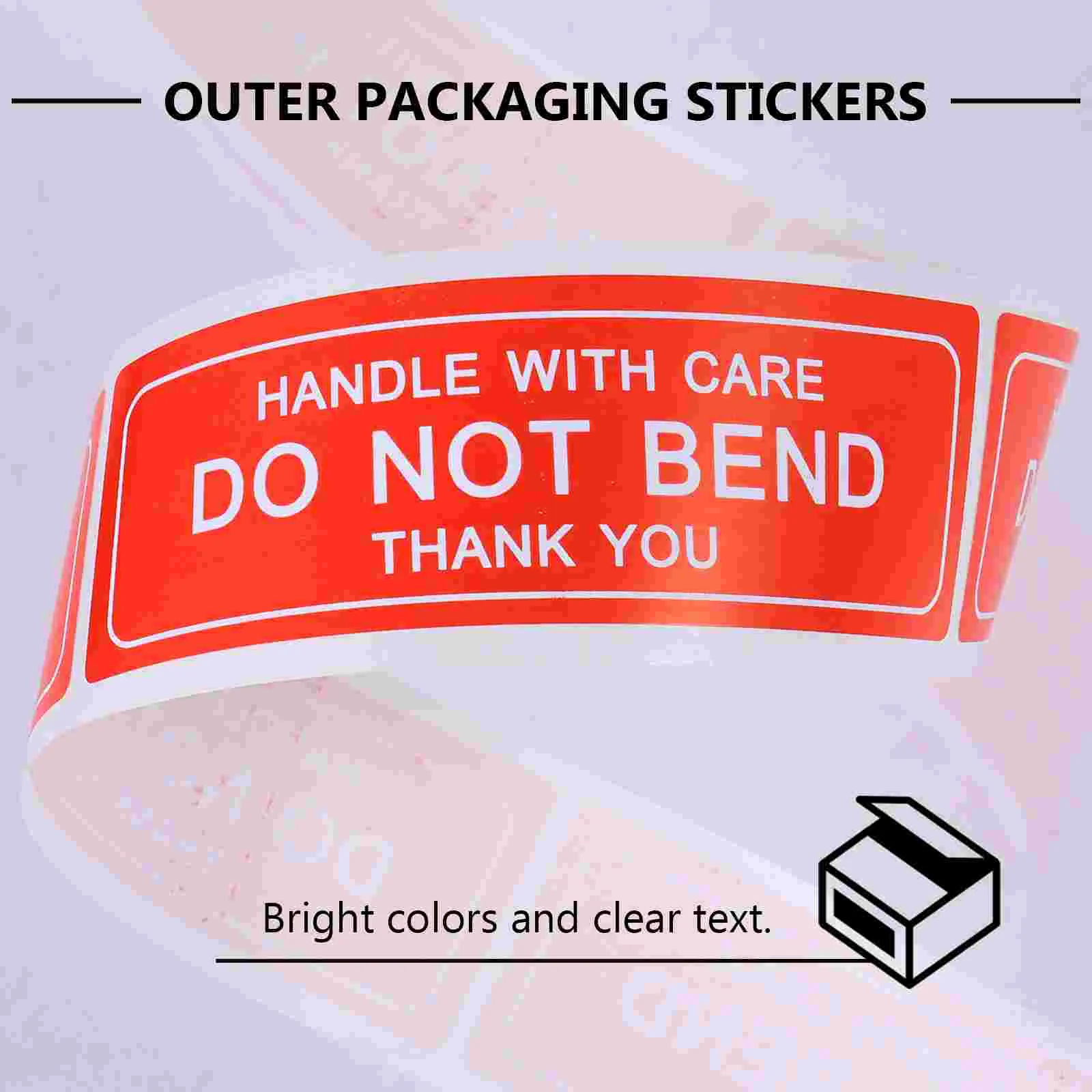 150 Pcs/Roll Label Stickers Shipping Labels Red Fragile Warming Copper Plate Adhesive Warning Sign