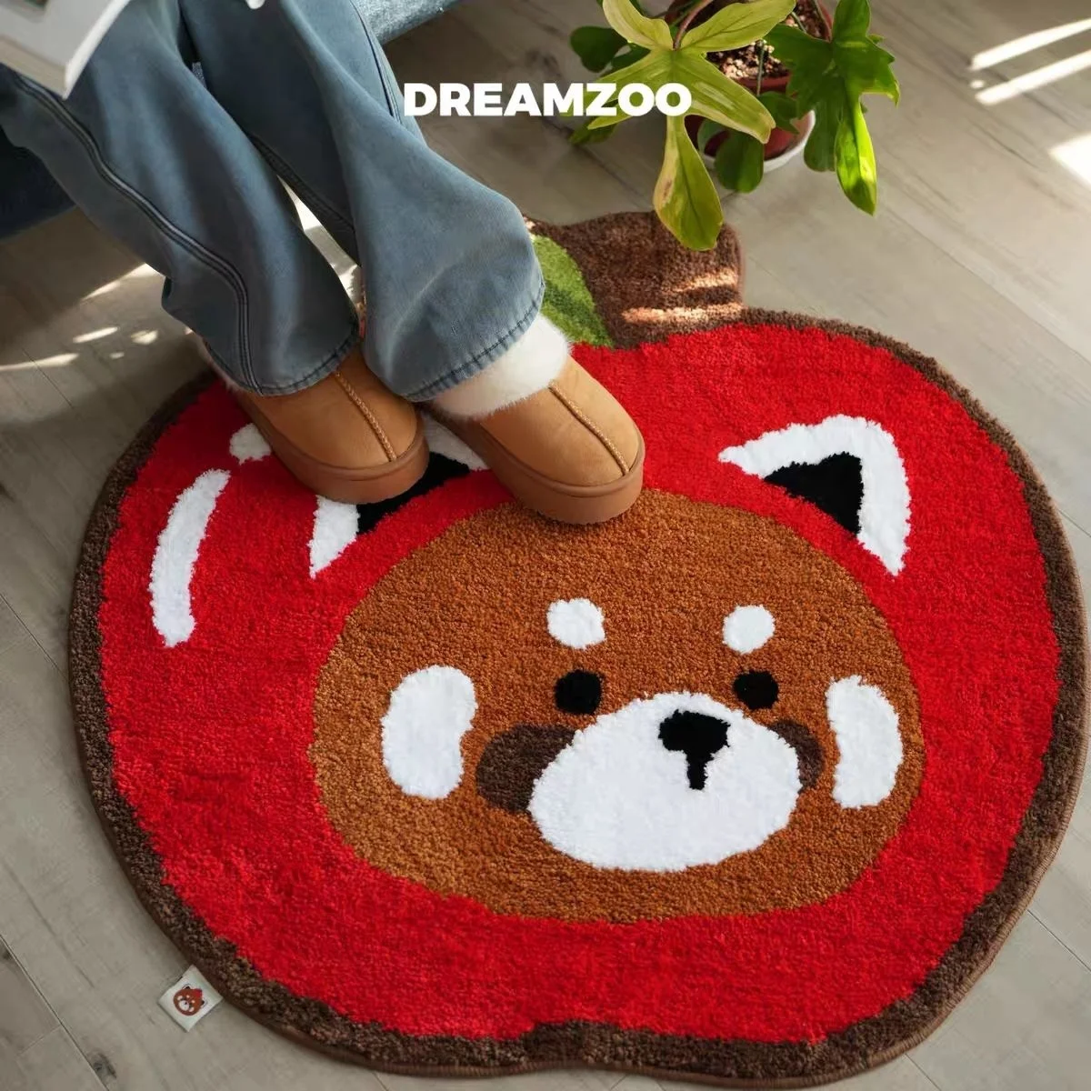 Cartoon Animal Non-slip Bear Mat Bathroom Panda Imitation Cashmere Carpet Warm Bathroom Door Carpet Porch Mat Home Decor Cushion