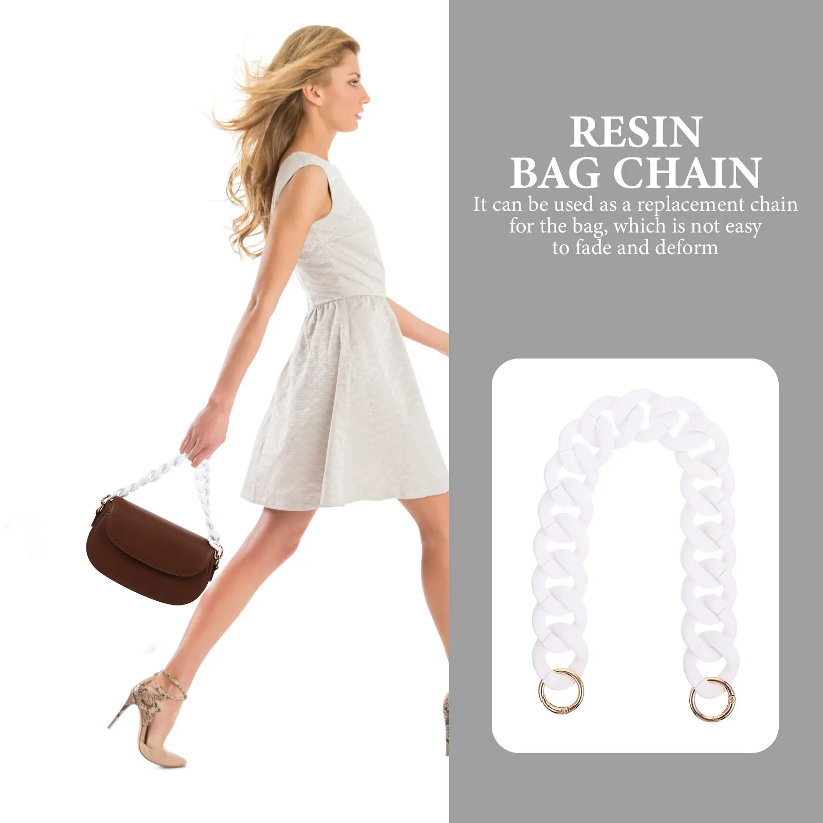 Resin Handbag Chain Replacement DIY Bag Chain Stylish Unique Decorative Lightweight Single Shoulder Portable Accessory