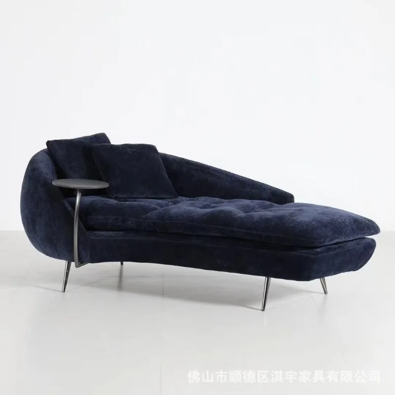 Qiyu Modern Simple Curved Sofa Chair Living Room Bedroom Designer Furniture Lamb Fleece Fabric Special Shaped Sofa Chair