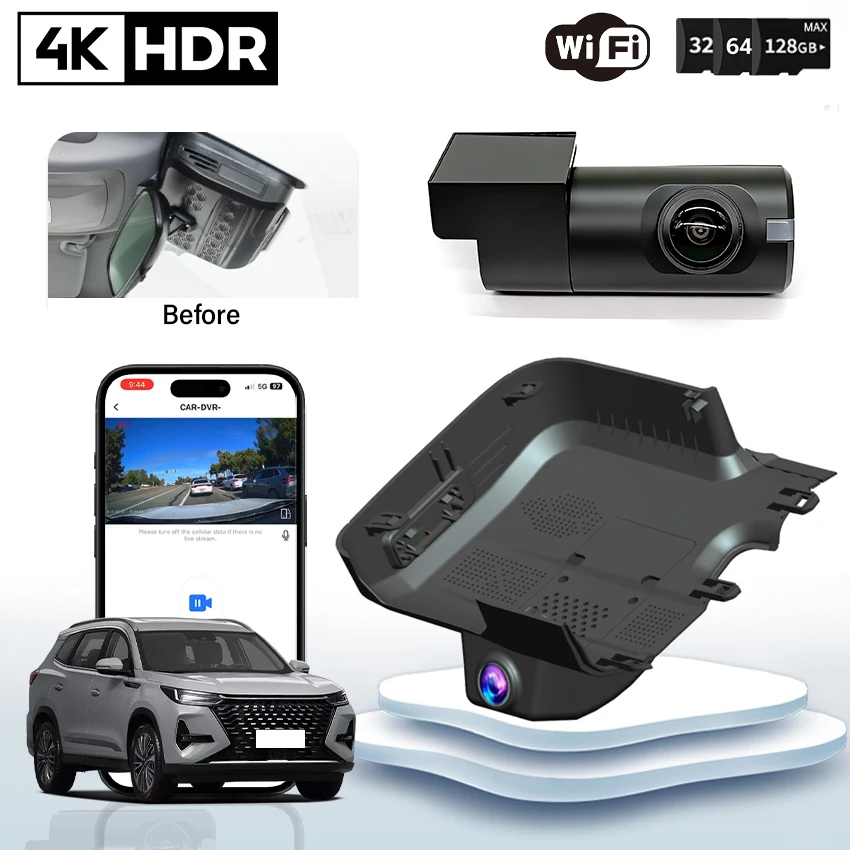 

HD 4K Dash Cam Front and Rear Car DVR Camera Plug and Play Wifi Video Recorder For Chery Tiggo 7Plus Tiggo 8Pro Deluxe 2022-2026