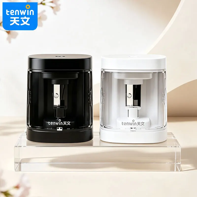 Tenwin Electric pen sharpener, low-noise and detachable blade head for easy cleaning of lead shavings, simple appearance