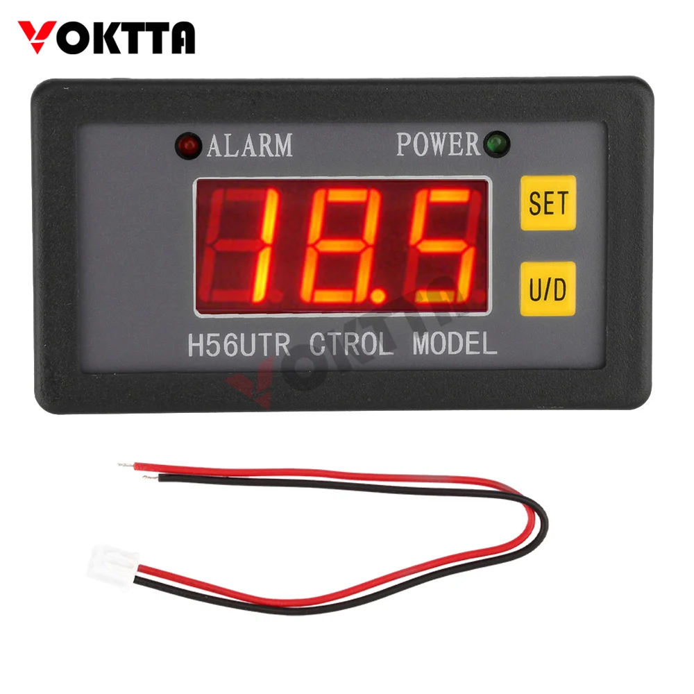 VOKTTA 12V 24V 48V H56 2-Wire 3-Digit LED  Display DC Voltmeter Relay Control Switch Overvoltage and Undervoltage Protector