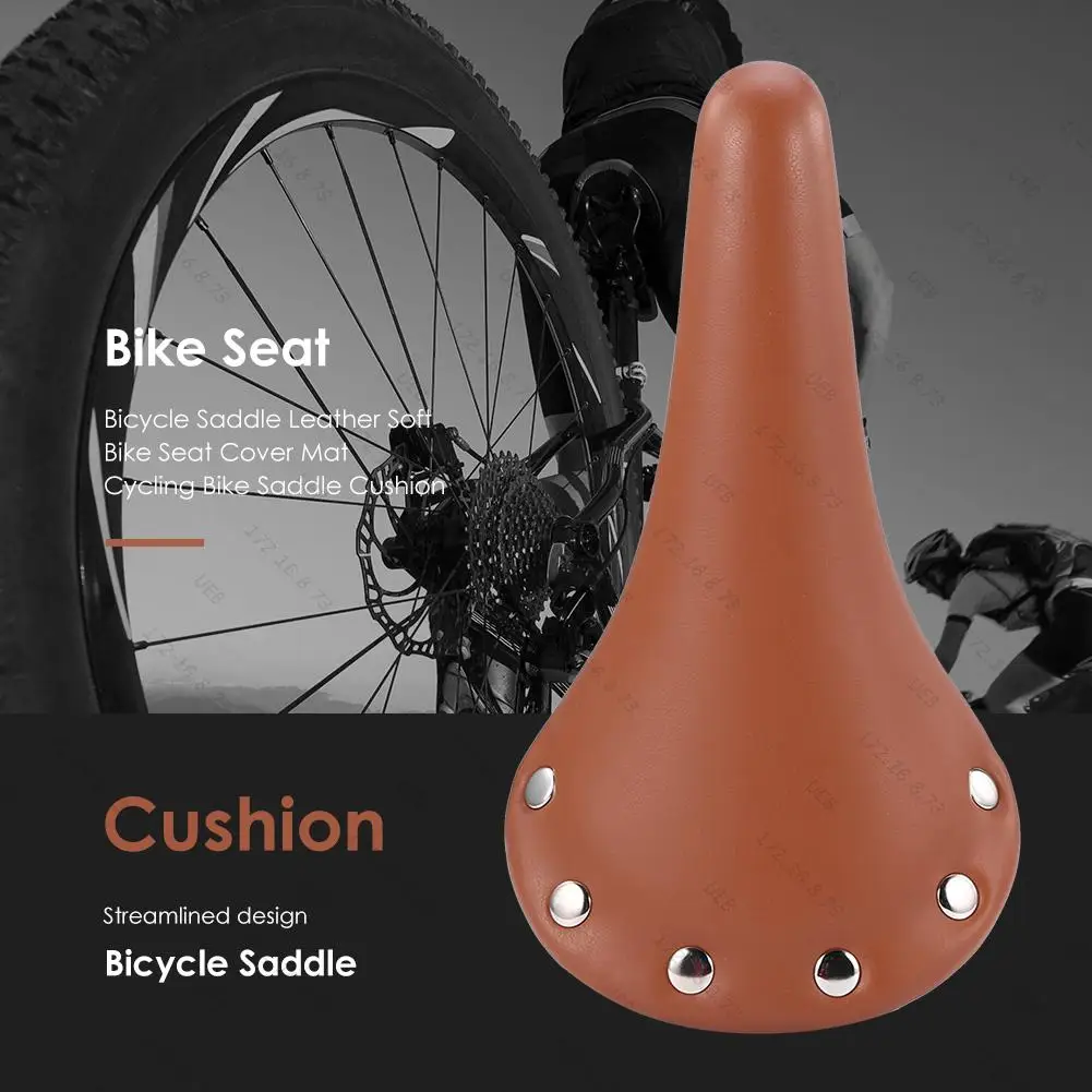 Bicycle Saddle Leather Soft Bike Seat Cover Mat Cycling Bike Saddle Cushion Cycling Saddle Bike Saddle Racing Seat for MTB Bike