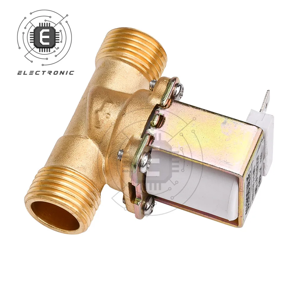 Interruttore elettrovalvola elettrica in ottone 220V DC 12V 24V G1/2 interruttore dell'acqua normalmente chiuso