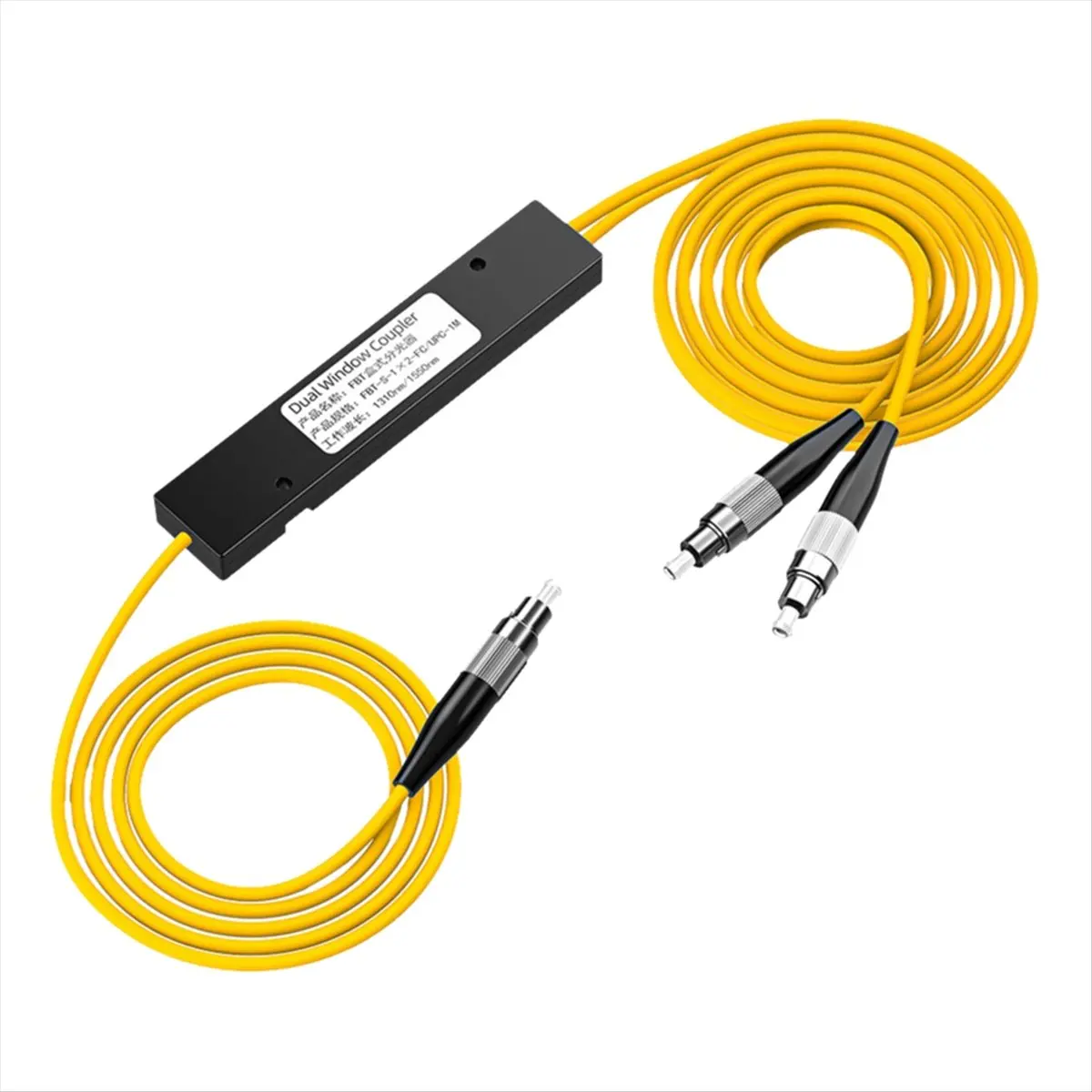 DT75BG FC/UPC 1/2 Fiber Optical Splitter Fiber Optic Pigtail Splitter Dual Window Coupler for Fibre Communication System