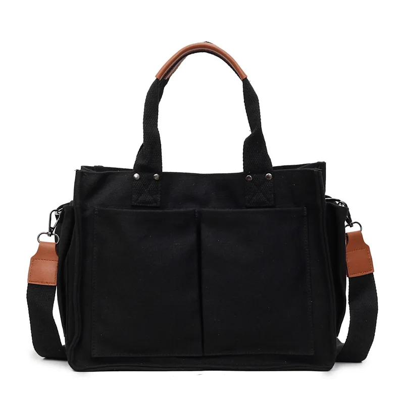 

Casual Large Tote Shoulder Bag for Women, Multipurpose Canvas Handbag with Crossbody Strap for Everyday Versatile Use