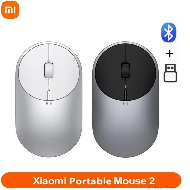 Miui Mijia Portable Mouse 2 4-DPI 4000 2400 1800 1200 Bluetooth-compatible RF2.4 Aluminium Metal Windows 10 Android For Smart