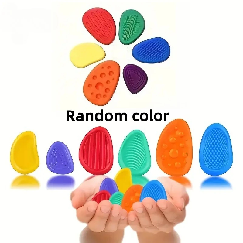 

12pcs/6pcs Colorful Sensory Stones | Soft, Elastic Texture Massage Balls| Ideal for Stress, Mood Soothing, and ysical Relaxation
