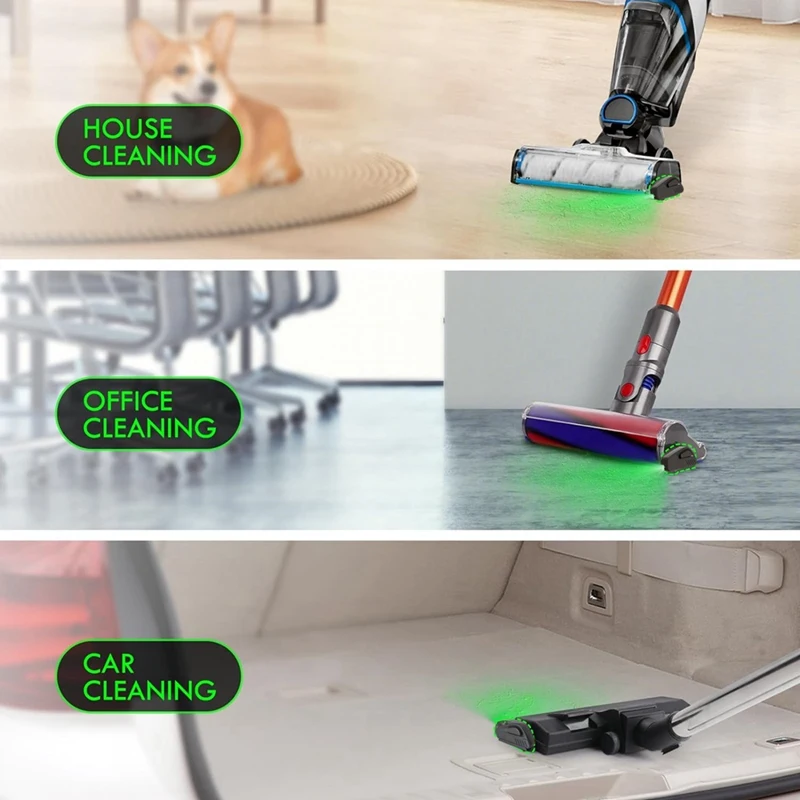 A85I-Vacuum Cleaner Dust Display Light, Green Light Attachment Reveal Pet Fur Dog Cat Hair, Upgrade Vacuum Accessories