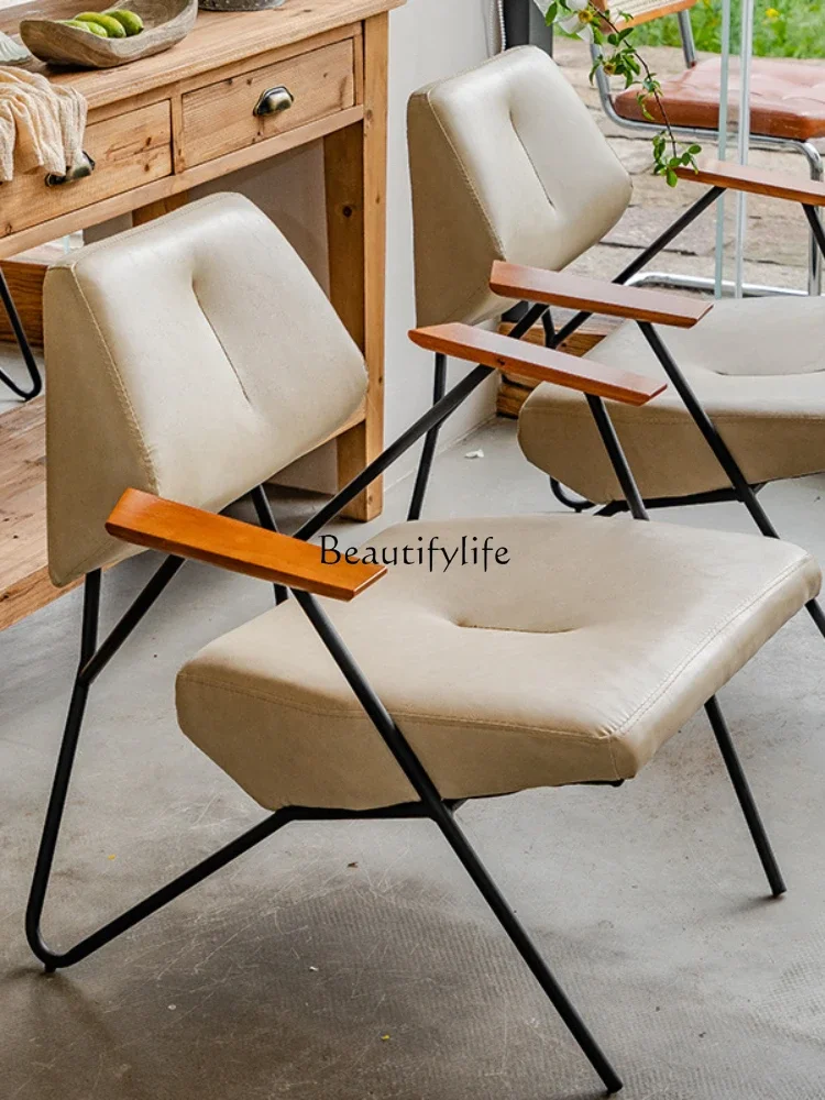 

*Nordic bar coffee shop leather chair single retro reception lazy sofa chair