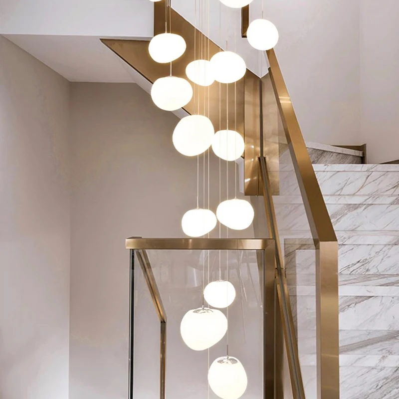 Imagem -04 - Nordic Pendant Lights For Home Decoration Stair Chandelier Sala de Estar e Jantar Luz de Teto Iluminação Interna