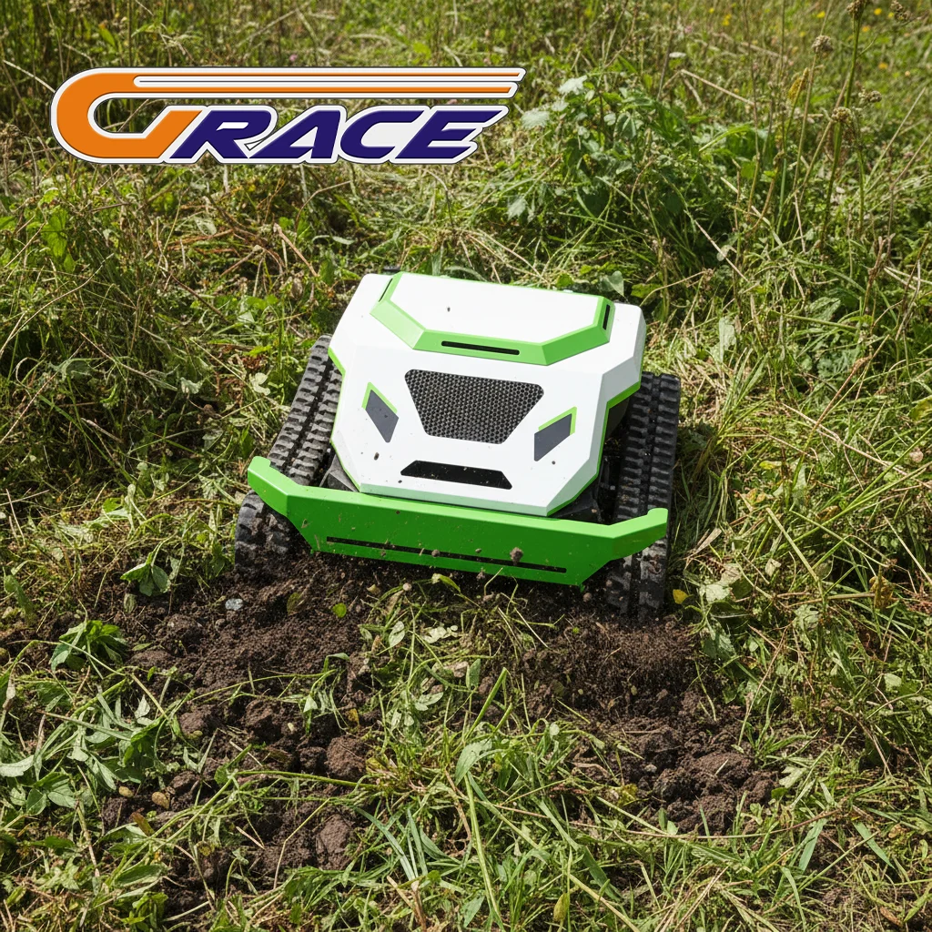 

RC Tracked Crawler Lawn Mower Slope Adaptable Grass Cutting Tool for Farm Garden Orchard