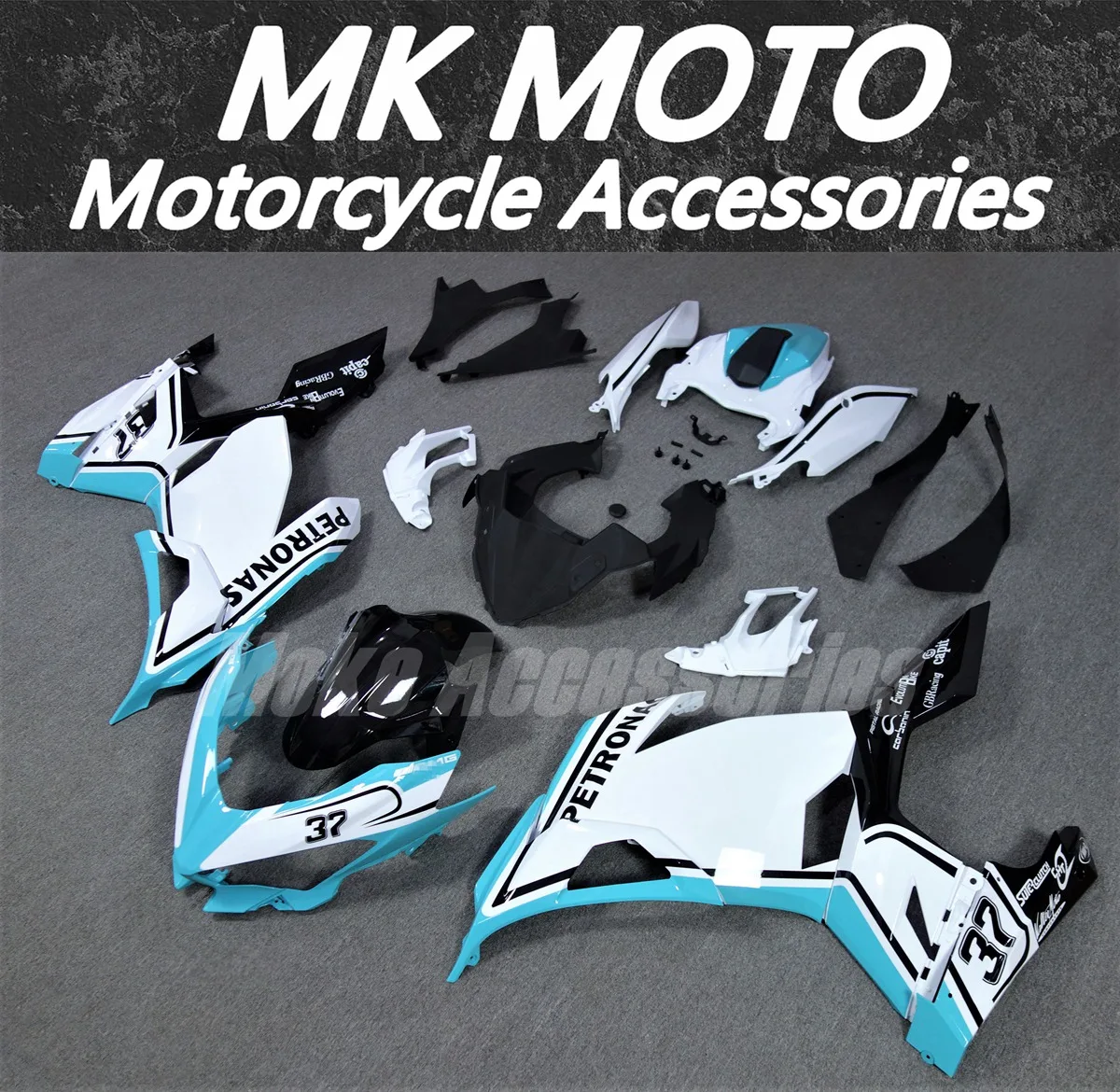 

Moke moto Fairings Kit Fit For Ninja 400 2018 2019 2020 2021 2022 2023 Bodywork Set High Quality ABS Injection Blue White New