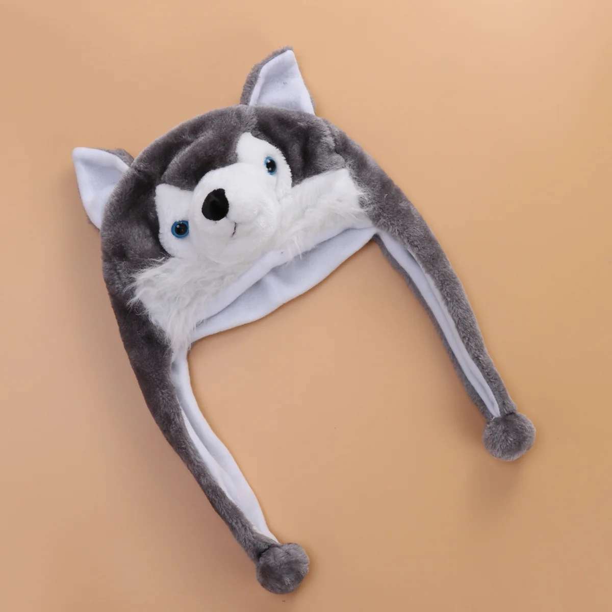 Tiermütze, weiche, warme Wintermütze für Erwachsene und Kinder, Ohrenklappe, Kapuze, dehnbares, pelziges Kostümzubehör für Halloween