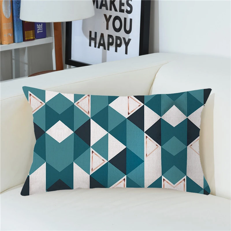 Rectangular Geometric Line Printing Pattern Pillowcase 30x50cm Polyester Cushion Cover Home Bedroom Sofa Decorative Pillow Case