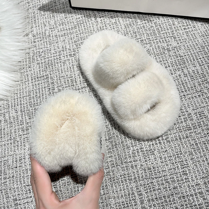 Meisje Winter Slippers Bont Pluche Slip Op Schoenen Indoor Outdoor Kinderen Sliders Warm Effen Kleur Anti-Slip Mode kids Schoenen