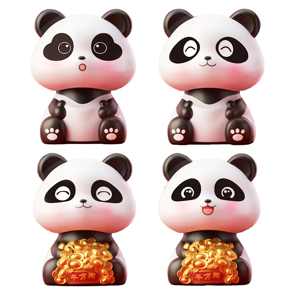 Solar Energy Good Luck Panda Ornaments Car Ornaments Potted Ornaments Home Decorative Ornaments Car Decorative Products