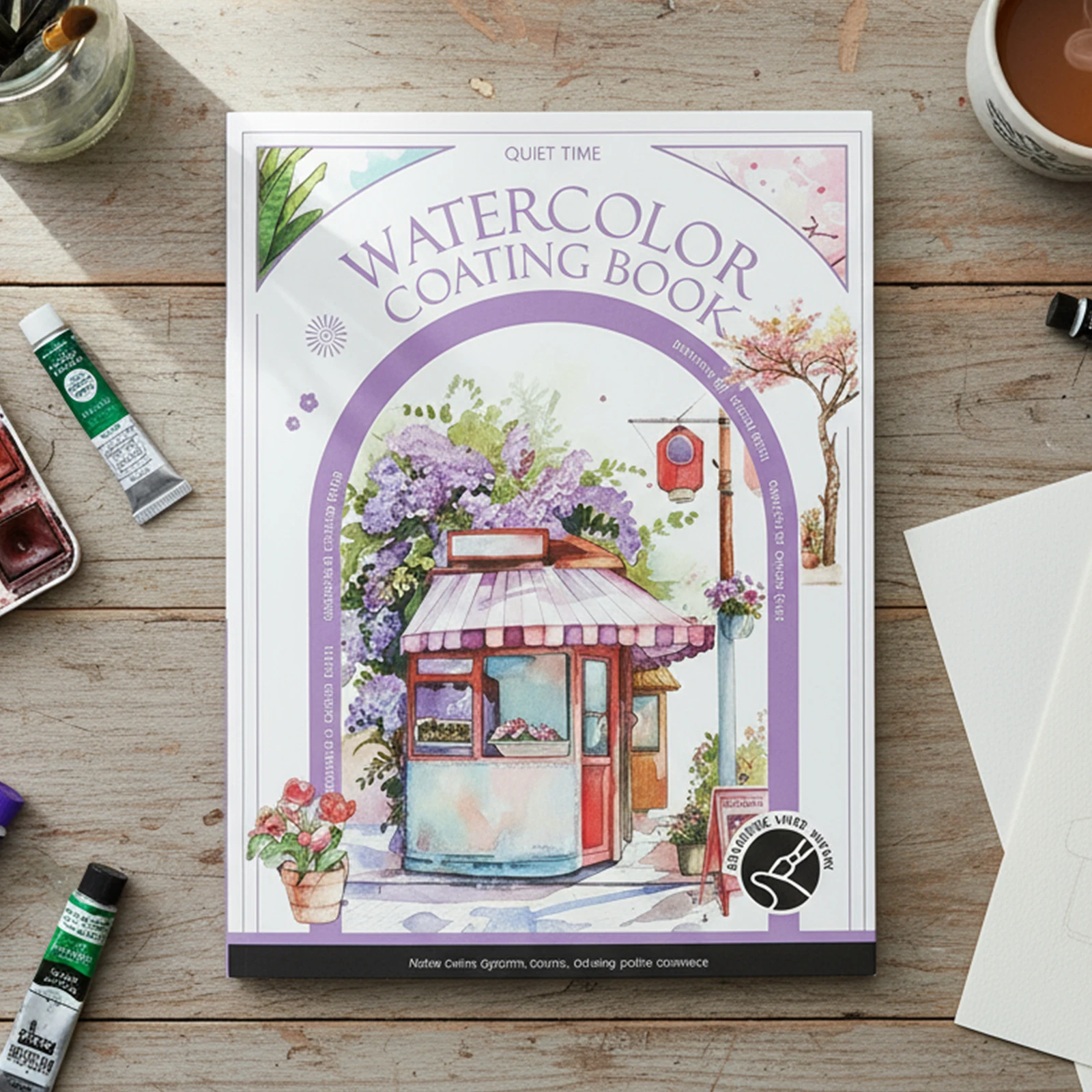 Watercolor Coloring Book Water Color Paper Book Paint Set for Adult (Quiet Time)