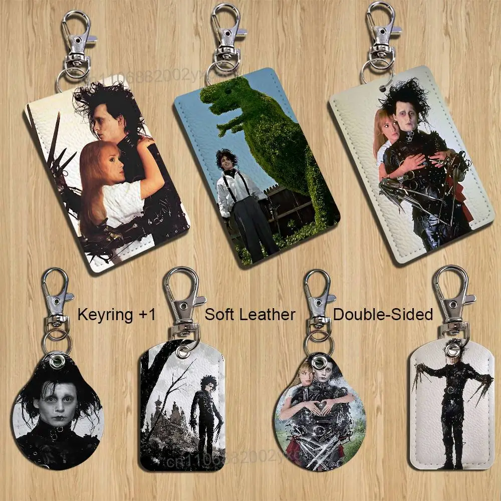 

Robot Edward Scissorhands Cartoon Singer Anime Card Keychain Fashion Pendant Bag ID Door Card Case Bus Card Cute Adult