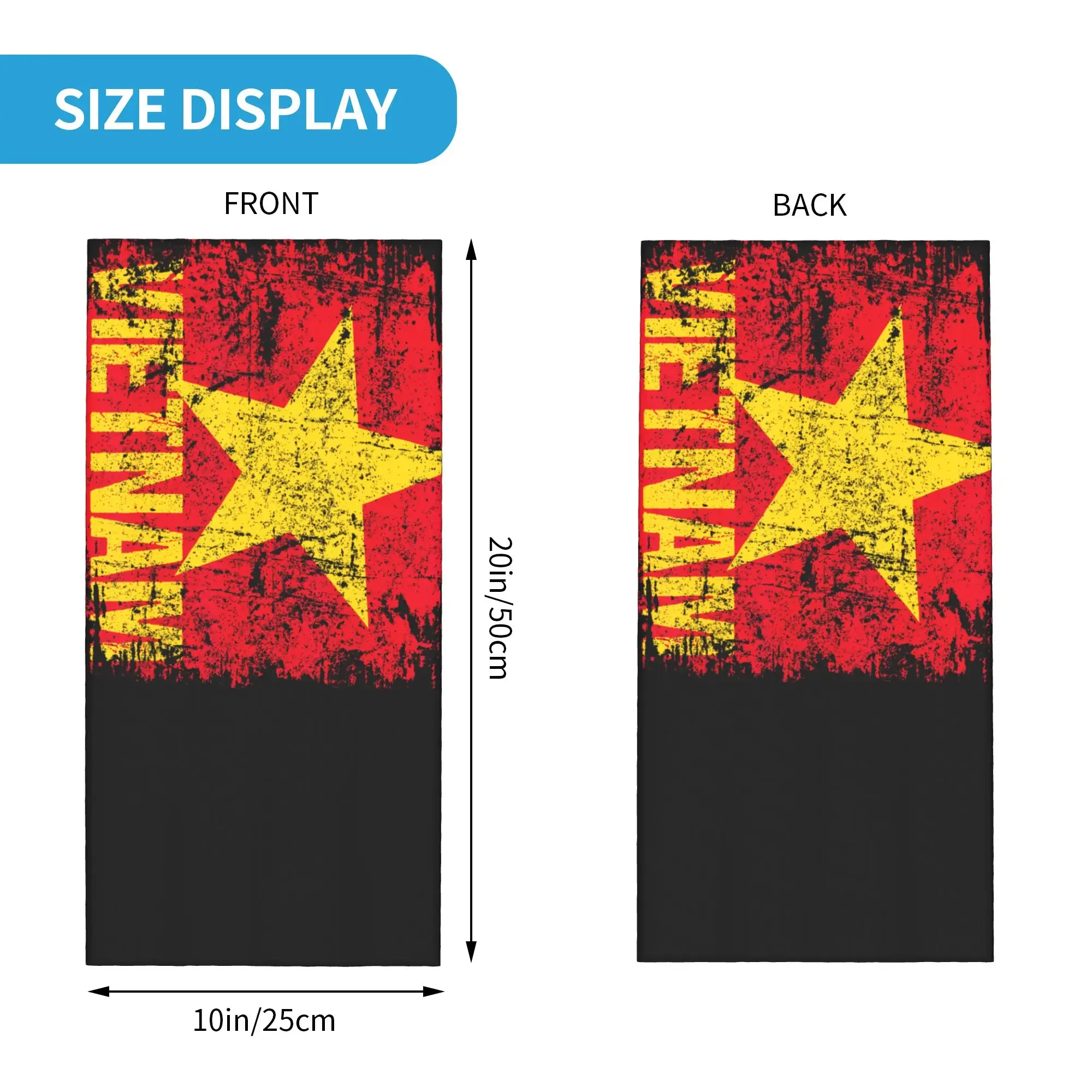 New Vietnam Flag Yellow Star Asia Bandana Neck Cover Printed Souvenir Balaclavas Wrap Scarf Multi-use Headwear Hiking Unisex Adu