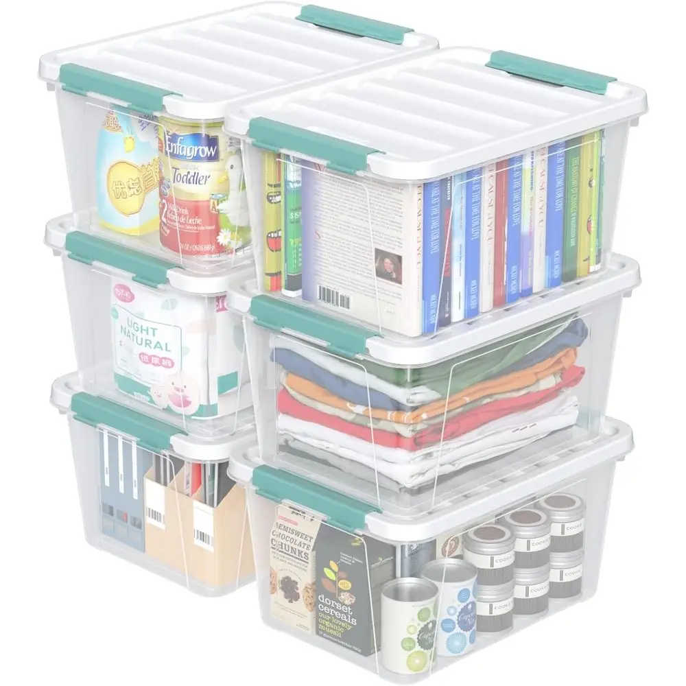 

Набор из 6 прозрачных пластиковых контейнеров для хранения с крышками, вместимостью 20 кварт