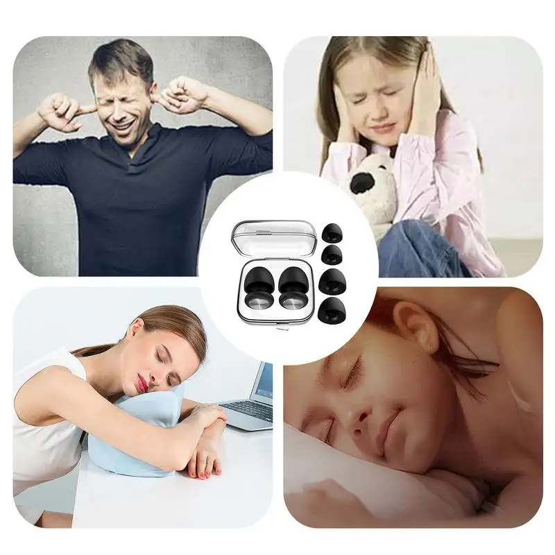 Bouchons d'oreille antibruit réutilisables pour le sommeil, bouchons d'oreille en silicone souple, bouchons d'oreille silencieux et confortables