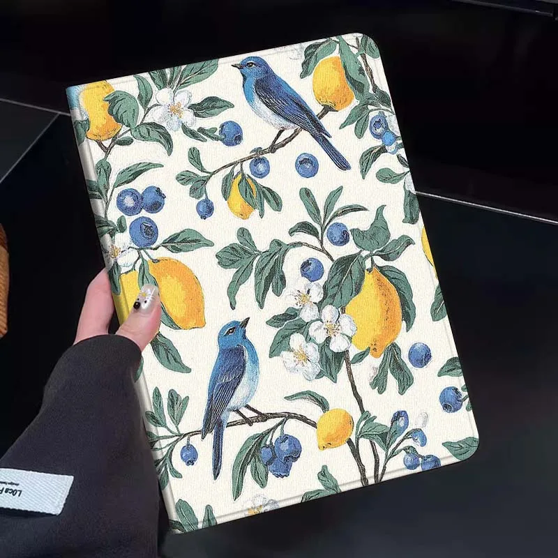 

Blue Bird Lemon Flower Gift Tablet Case For Huawei Honor MatePad MediaPad Air 5 6 7 11 V6 V7 V8 V9 X9 X8 T10 T10s C5e T5